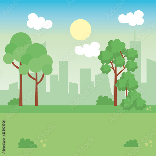 landscape park scene icon