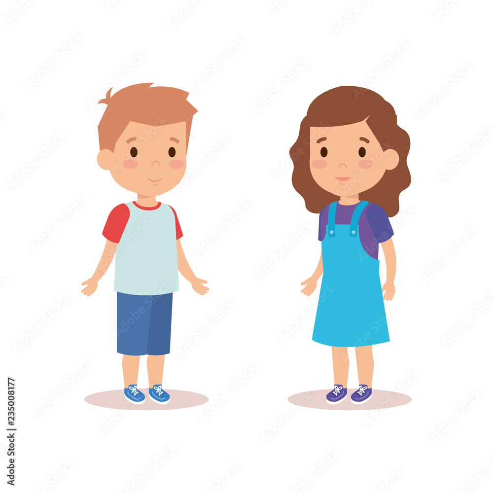 Boy and girl cartoon
