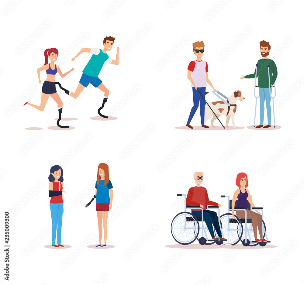 Disabled people set design Disabled people set design
