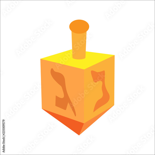 Isometric flat hanukkah dreidel, jewish holidays icon. Illustration of element for hanukkah in vector