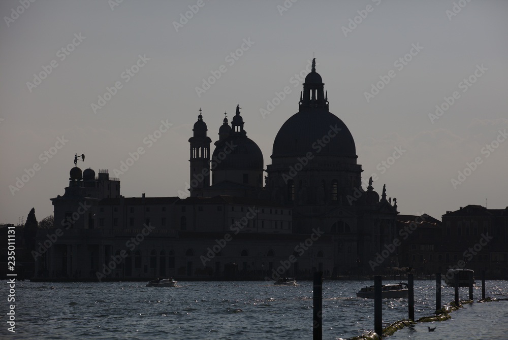 Venice silhouette in evening sun 5166