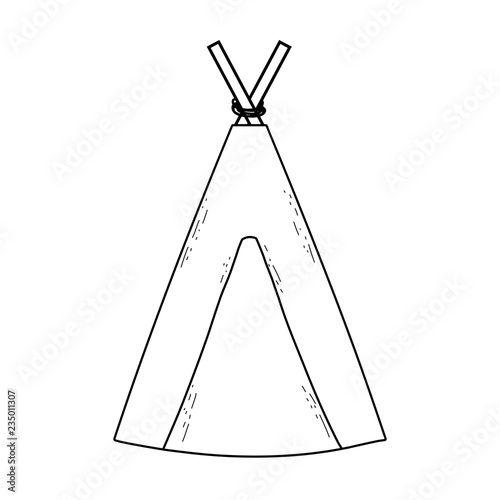 indian camping tent icon