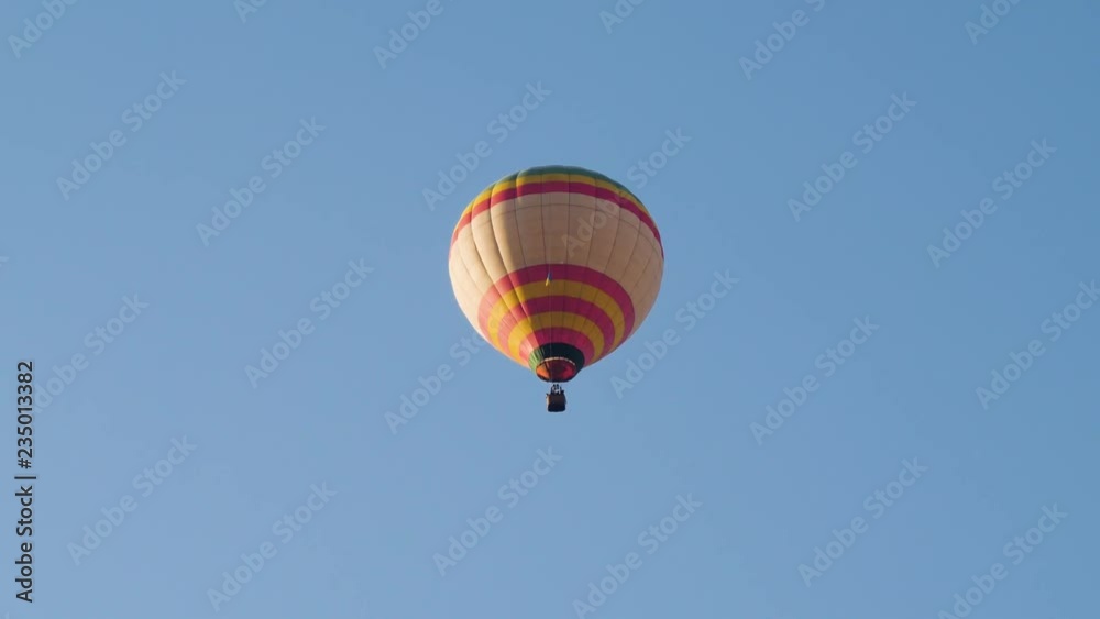 Colorful hot air balloon flying in sky
Colorful hot air balloon flying in sky