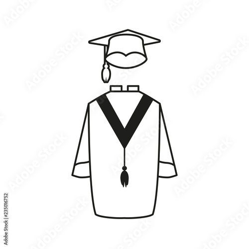 hat with gown graduation icon