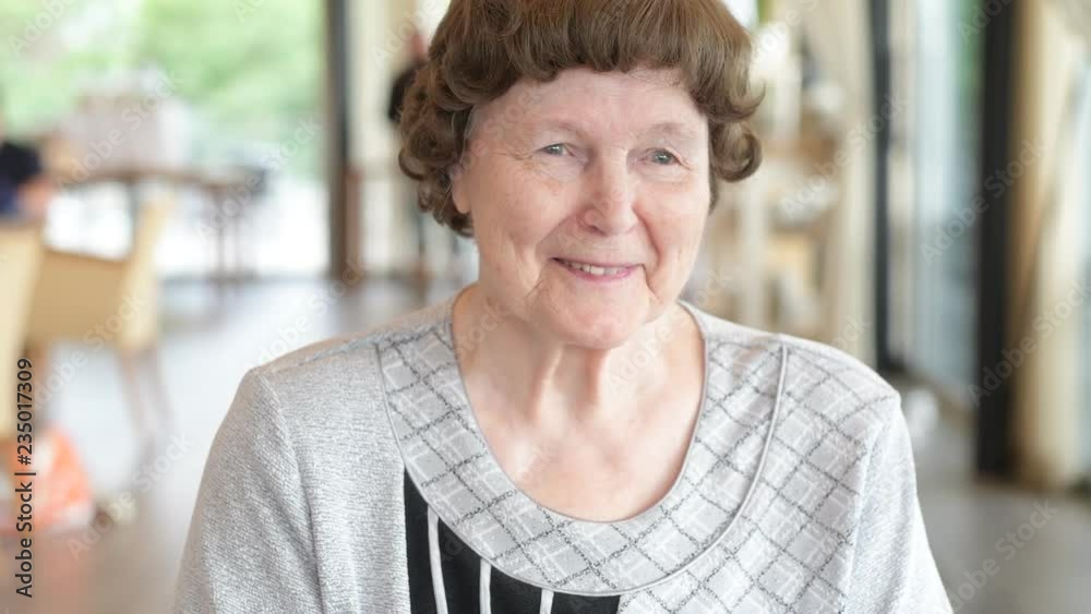 Beautiful Senior Woman Smiling At The Coffee Shop Beautiful Senior Woman Smiling At The Coffee Shop