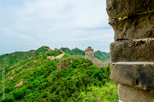 A View of The Great Wall of China as it Bends its way through the Jinshanling Mountains