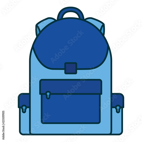 blue backpack on white background