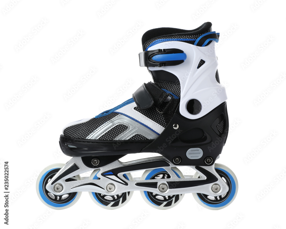 Modern inline roller skate on white background Modern inline roller skate on white background