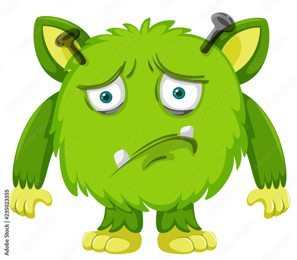 A sad green monster A sad green monster