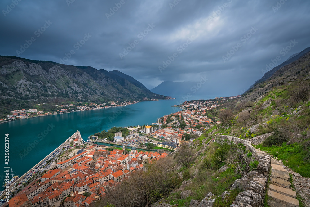 Stony trail and steps to the Kotor fortress Stony trail and steps to the Kotor fortress