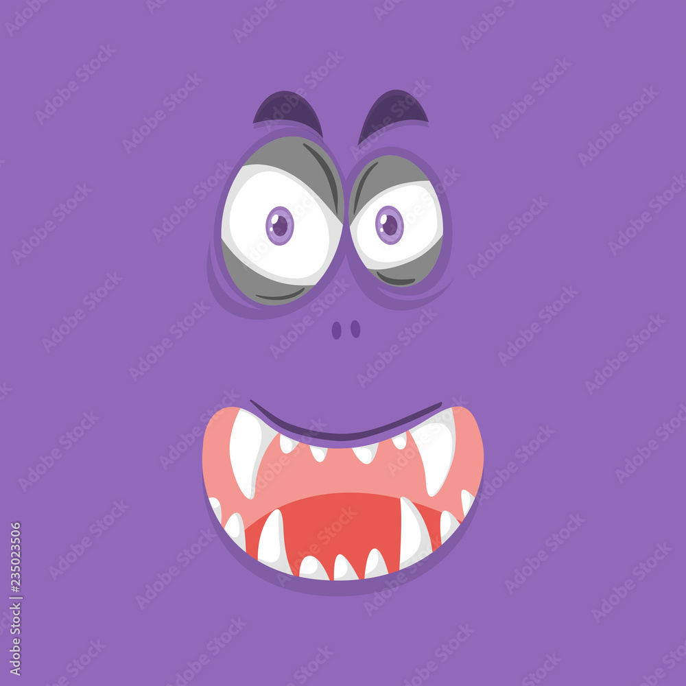 A purple monster face A purple monster face