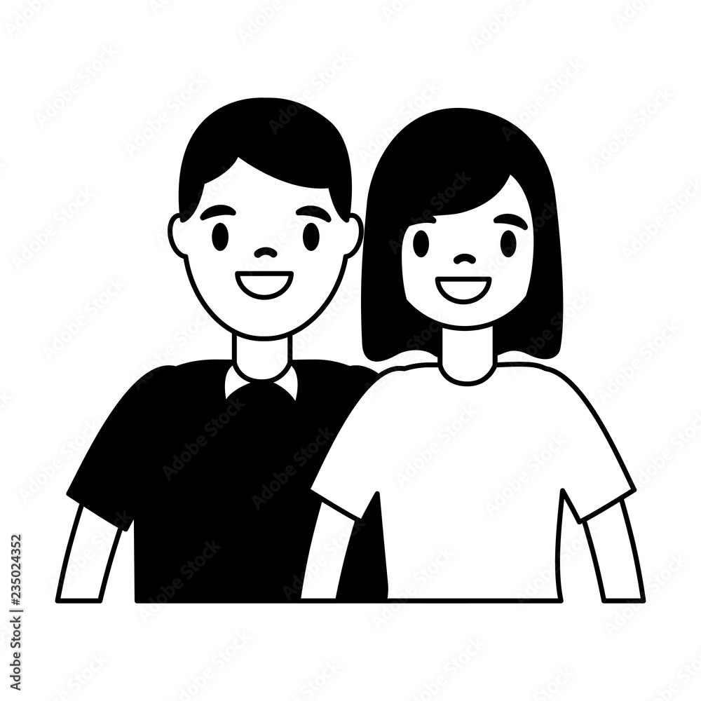 man and woman character cartoon