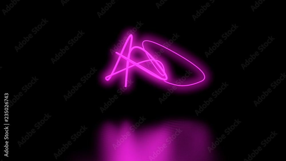 Futuristic Sci-Fi Abstract Purple Neon Light Shapes On Black Background wall and Reflective floor With Empty Space For Text 3D Rendering Illustration Futuristic Sci-Fi Abstract Purple Neon Light Shapes On Black Background wall and Reflective floor With Empty Space For Text 3D Rendering Illustration