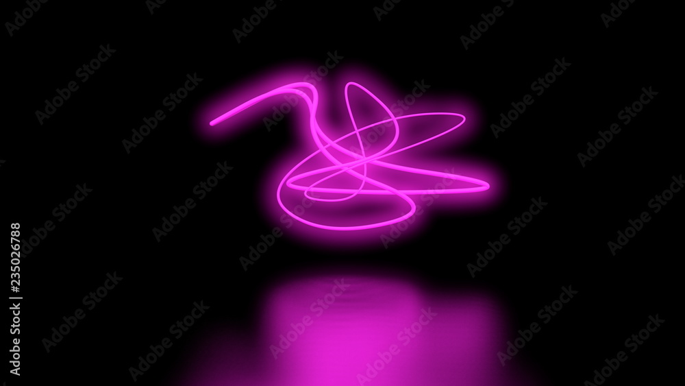 Futuristic Sci-Fi Abstract Purple Neon Light Shapes On Black Background wall and Reflective floor With Empty Space For Text 3D Rendering Illustration Futuristic Sci-Fi Abstract Purple Neon Light Shapes On Black Background wall and Reflective floor With Empty Space For Text 3D Rendering Illustration