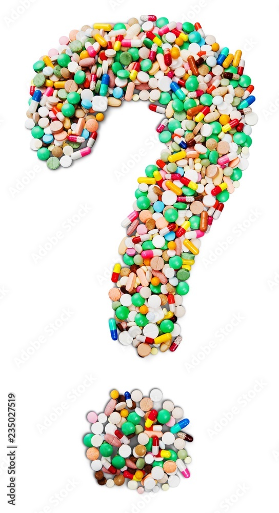 Question Mark Made of Pills
