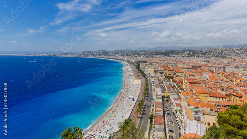 Panorama of the old town of Nice, France, next to Promenade des Anglais, by the blue sea © Mark Zhu