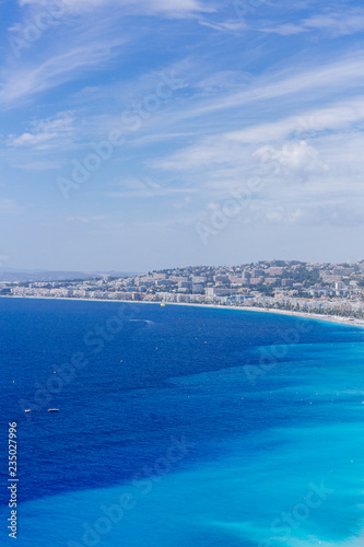 Houses and buildings by blue sea, near Nice, France © Mark Zhu