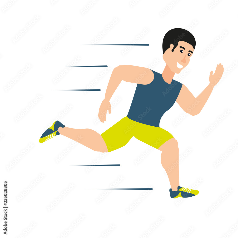 Fototapeta premium young athletic man running avatar character