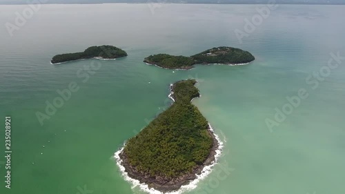 The Salvation's Islands a notorious penal colony French Guiana. Drone shot
