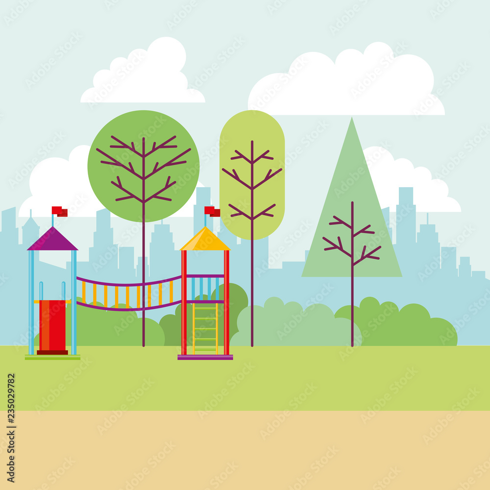 Fotografie park city playground tree nature