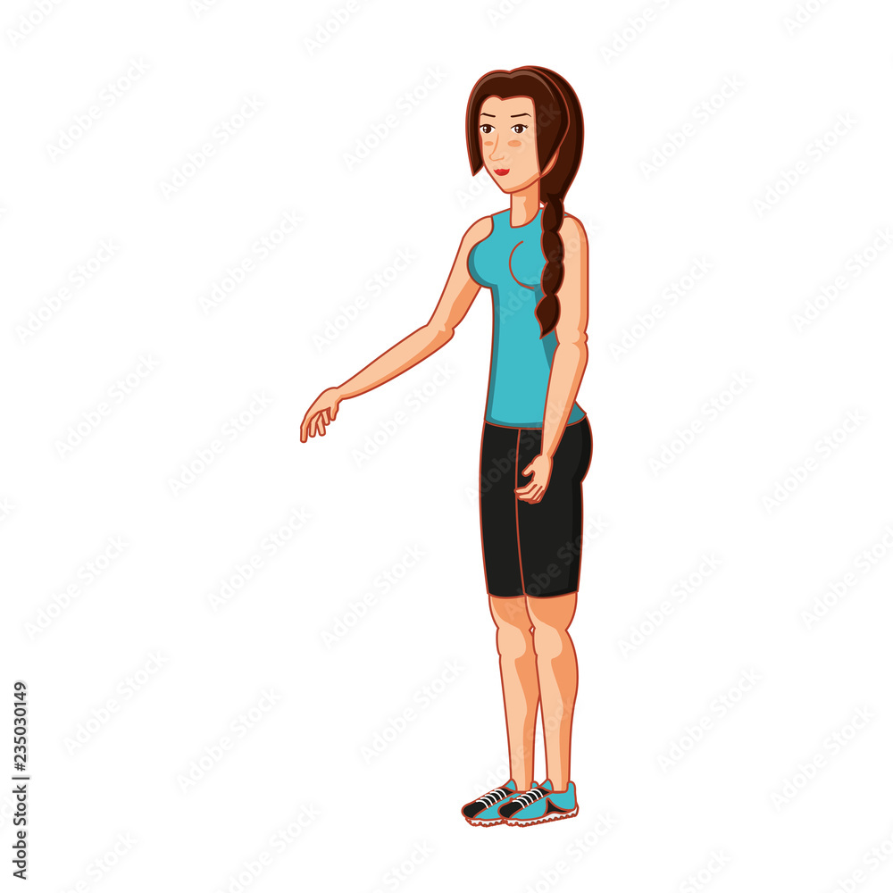 young athletic woman avatar character young athletic woman avatar character