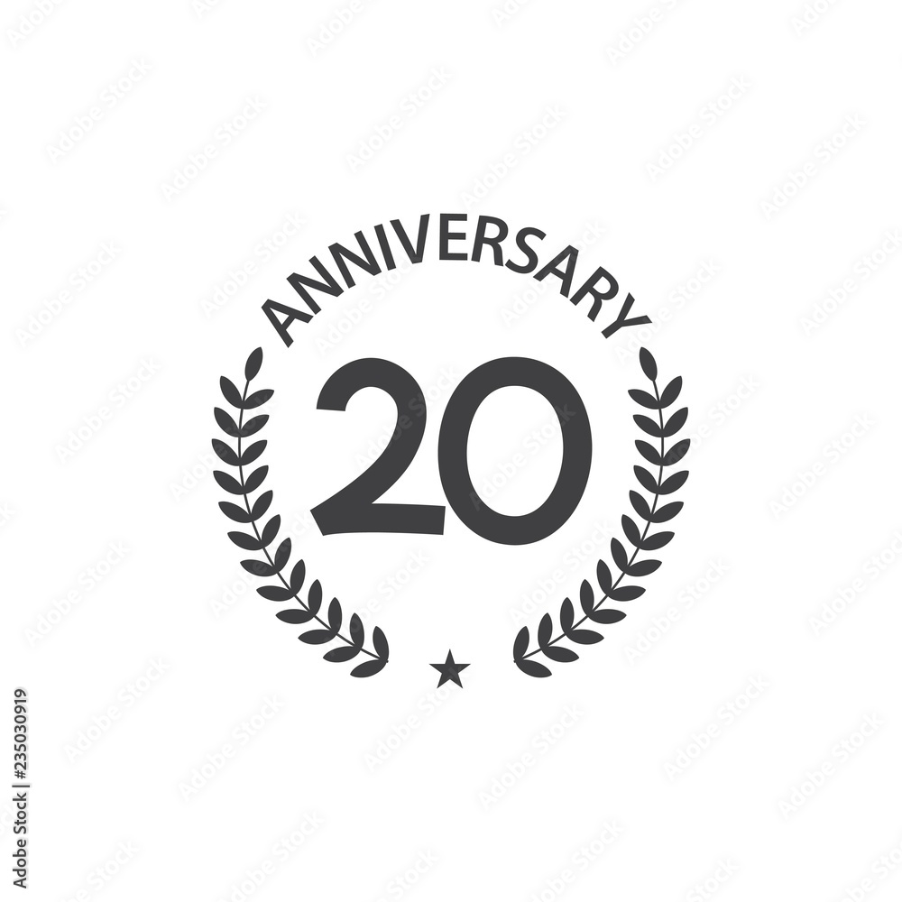 20 Year Anniversary Vector Template Design Illustration 20 Year Anniversary Vector Template Design Illustration