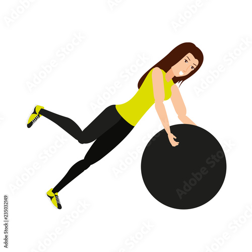 young athletic woman practicing pilates