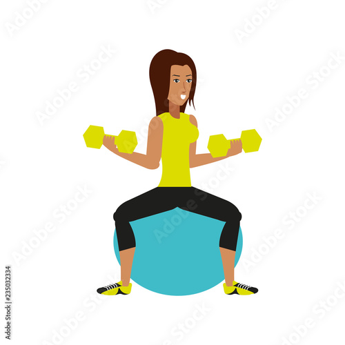 young athletic woman practicing pilates