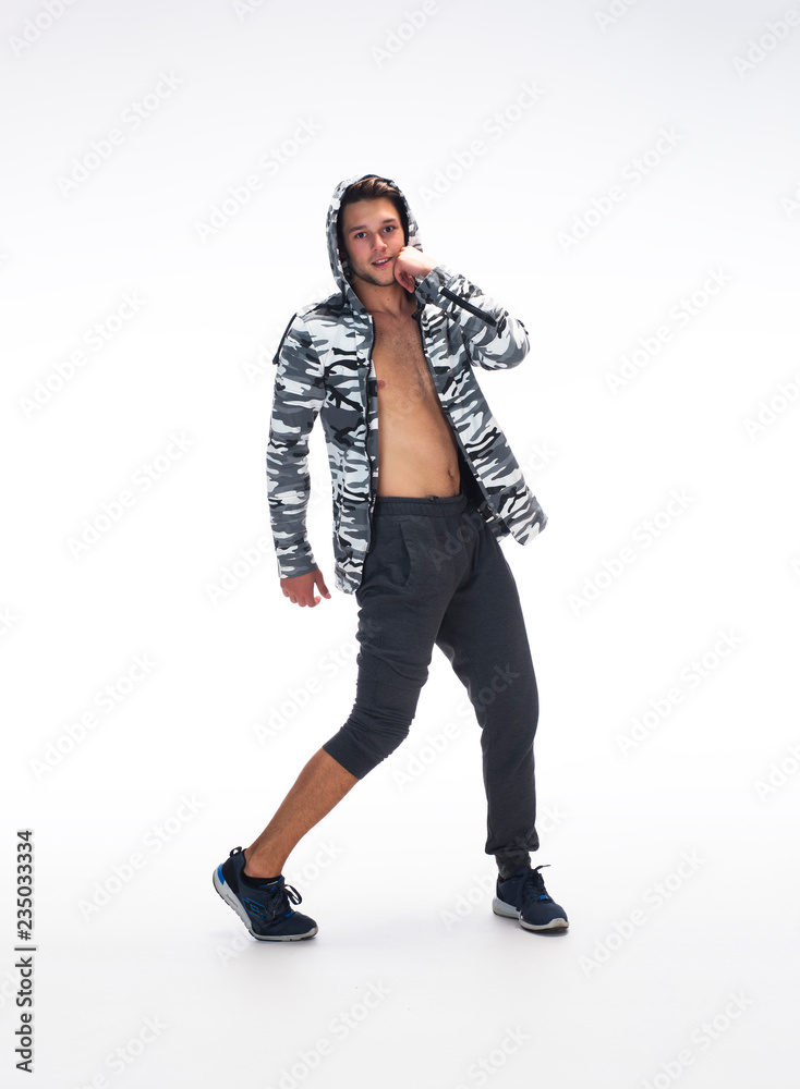 Cool young break dancer isolated on white background Cool young break dancer isolated on white background