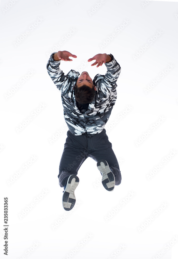 Cool young break dancer isolated on white background Cool young break dancer isolated on white background