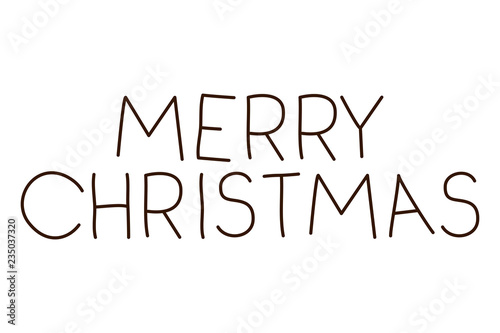 merry christmas label isolated icon