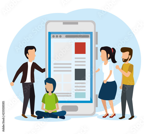 people with smartphone website technology information