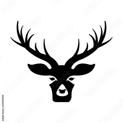 deer head on white background