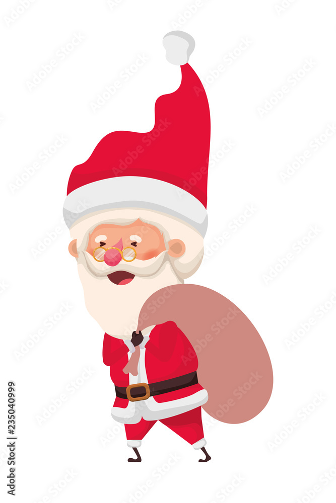 santa claus with bag of gifts avatar character santa claus with bag of gifts avatar character