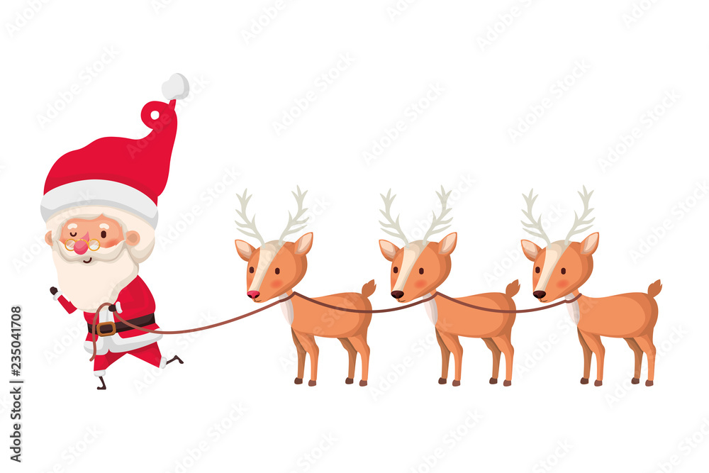 santa claus with reindeer avatar character santa claus with reindeer avatar character