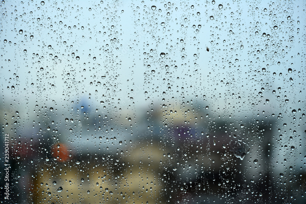 Water drops on the glass