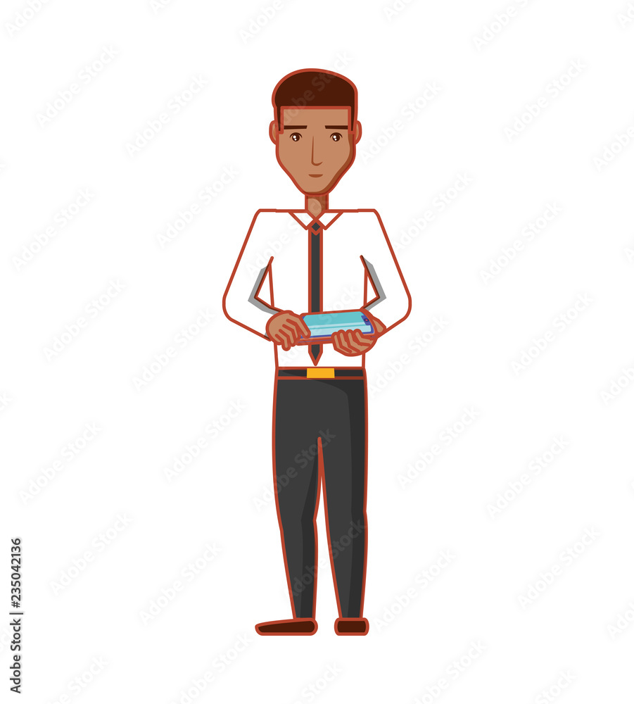 businessman with smartphone device