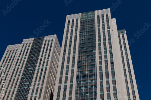 Tokyo, Japan - November 3, 2016. Modern skyscraper office buildings in Tokyo City in Japan.