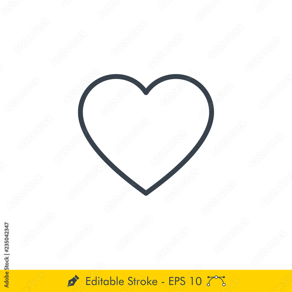 Heart (Love) Icon / Vector - In Line / Stroke Design