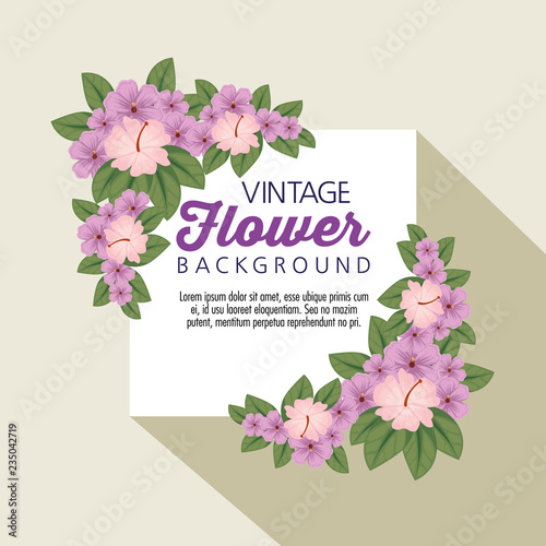 fashion flowers with petals and leaves style