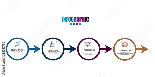 simple infographic timeline with thin line arrow