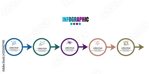 simple infographic timeline with thin line arrow