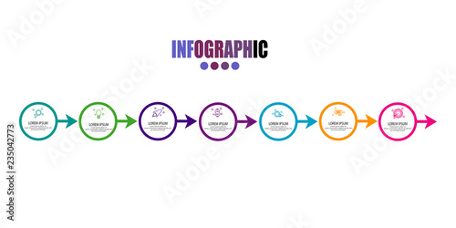 simple infographic timeline with thin line arrow