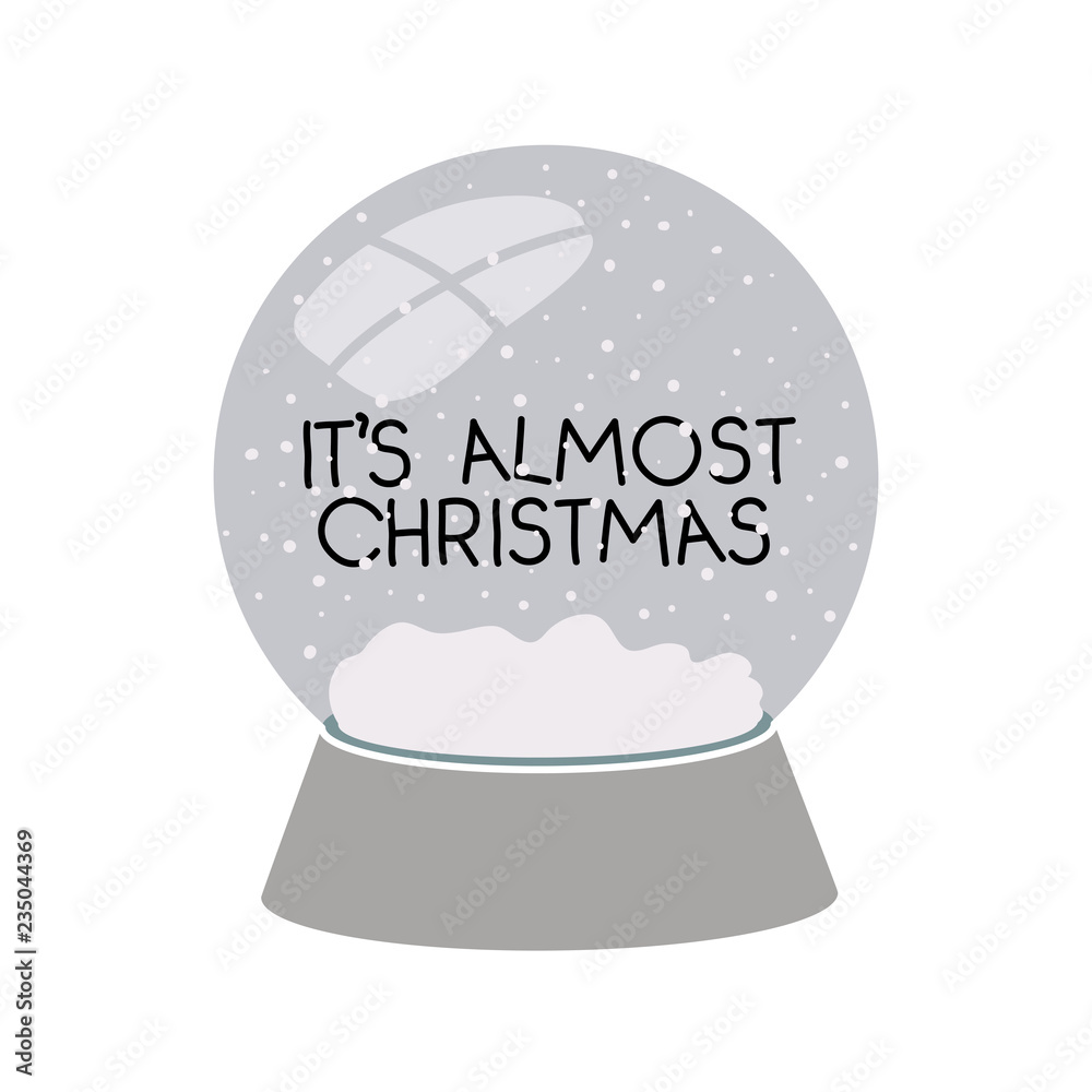 its almost christmas in crystal ball isolated icon Stock-Vektorgrafik |  Adobe Stock