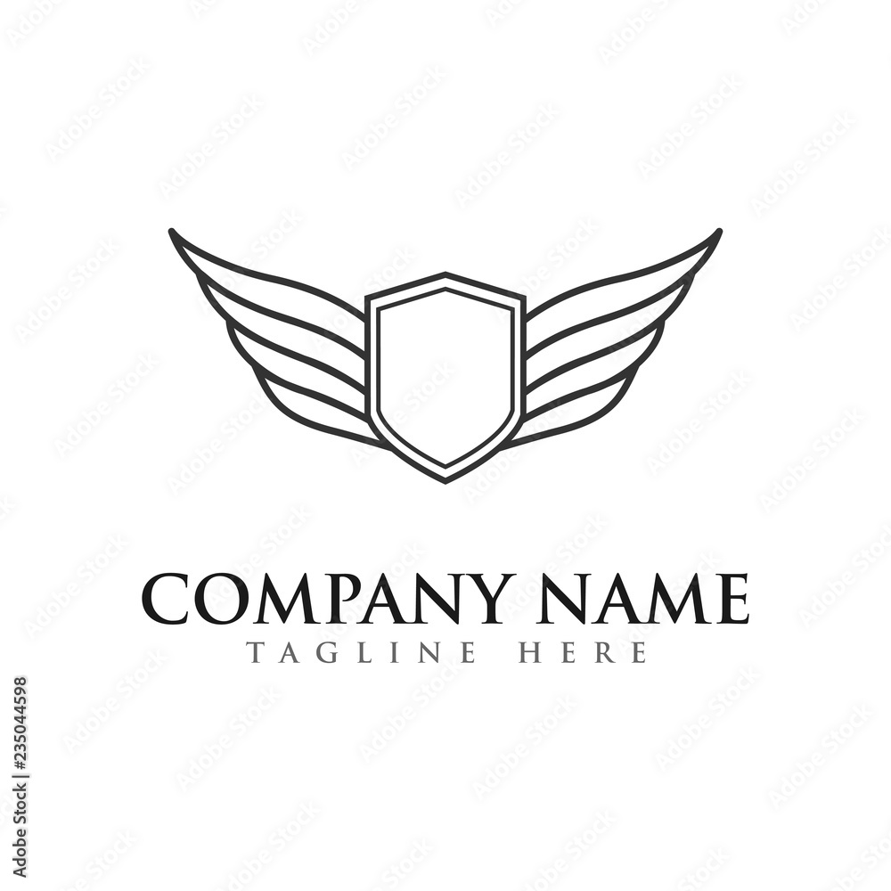 wings logo design vector