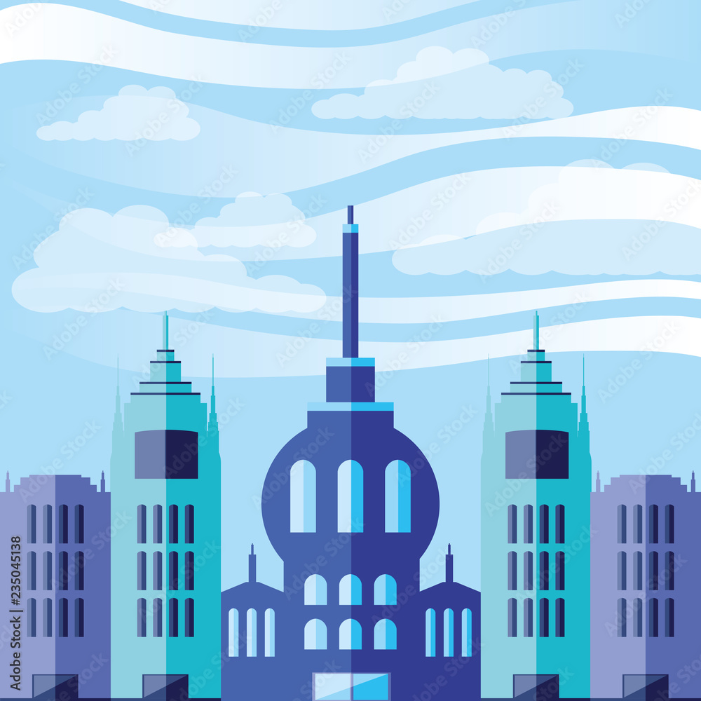 Obraz premium scene day with cityscape icon