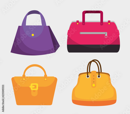set fashion handbags elegants style