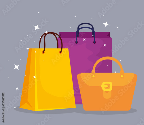 shopping bags and handbag to sale offer
