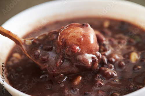 Korean sweet red bean porridge 