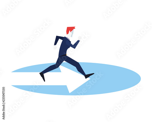 businessman character running to success